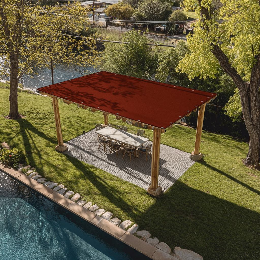 Outdoor Waterproof Tarpaulin Shade Sail with Grommets for Pergola