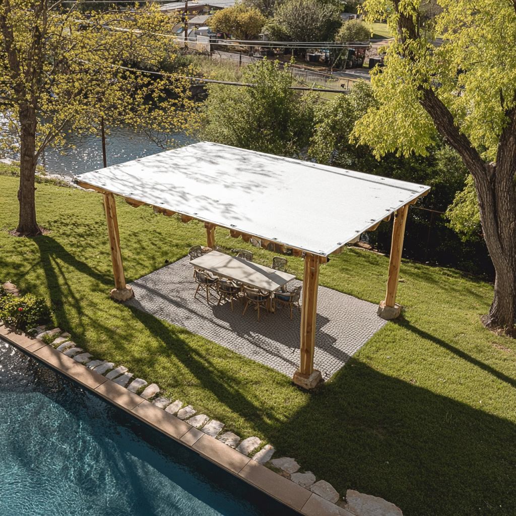 Outdoor Waterproof Tarpaulin Shade Sail with Grommets for Pergola