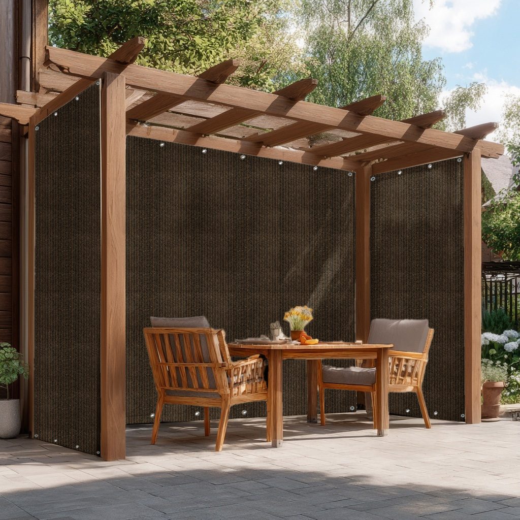 Outdoor HDPE Breathable Mesh Tarps with Grommets for Patios