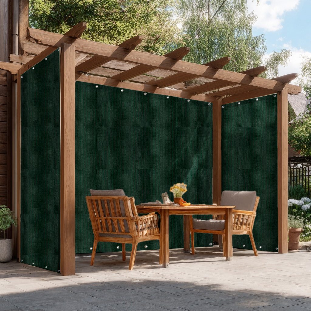 Outdoor HDPE Breathable Mesh Tarps with Grommets for Patios