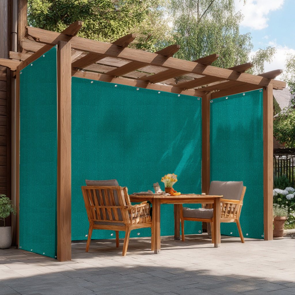 Outdoor HDPE Breathable Mesh Tarps with Grommets for Patios