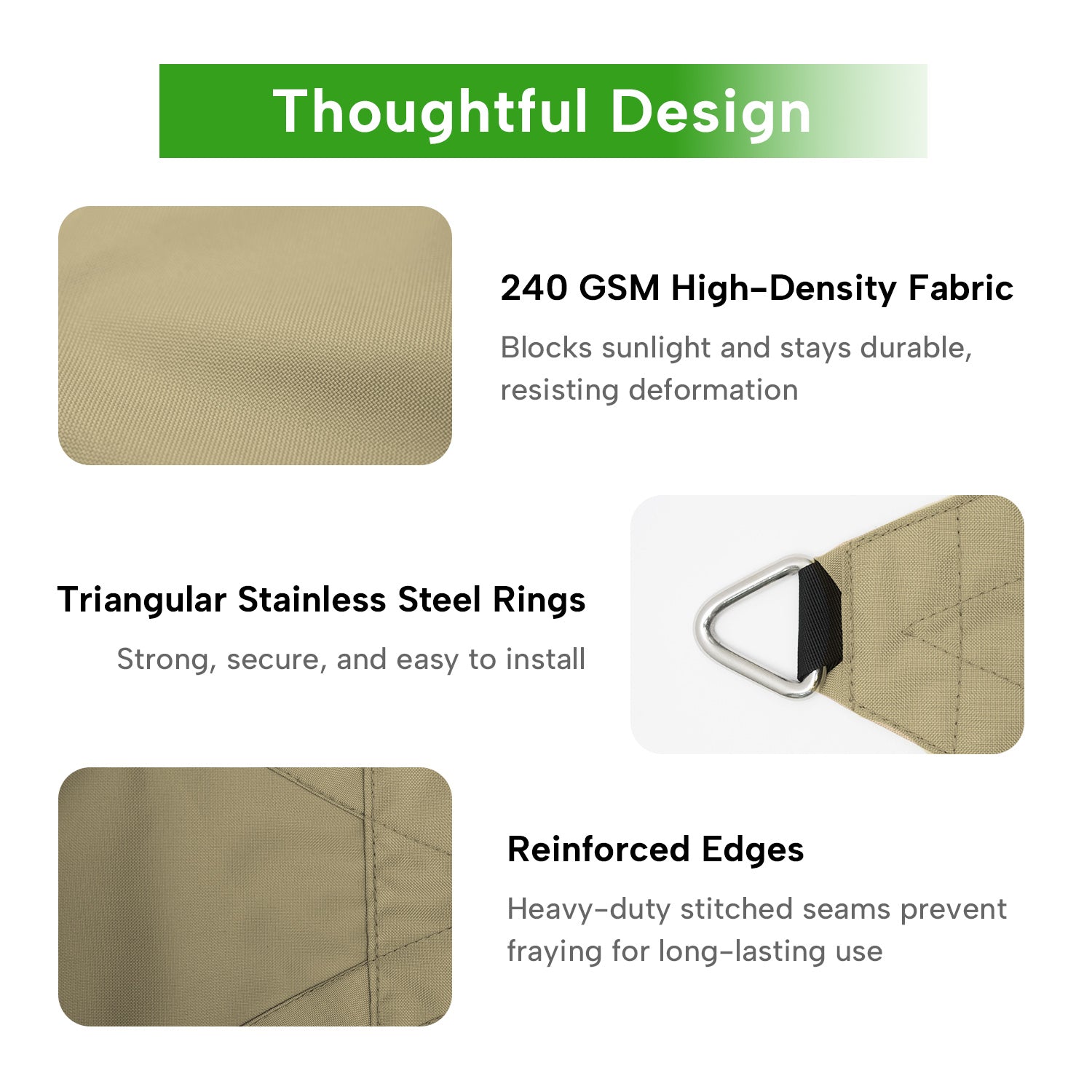 Outdoor Waterproof Rectangle Sun Shade Sail for Patio/Pool