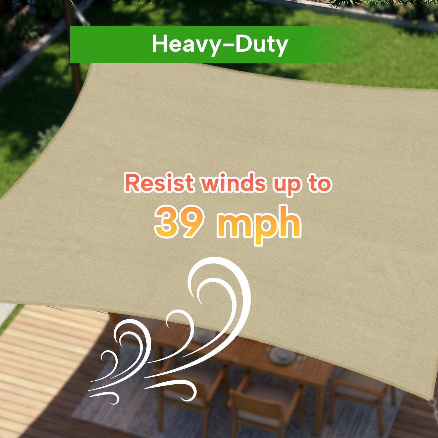 Outdoor Waterproof Rectangle Sun Shade Sail for Patio/Pool