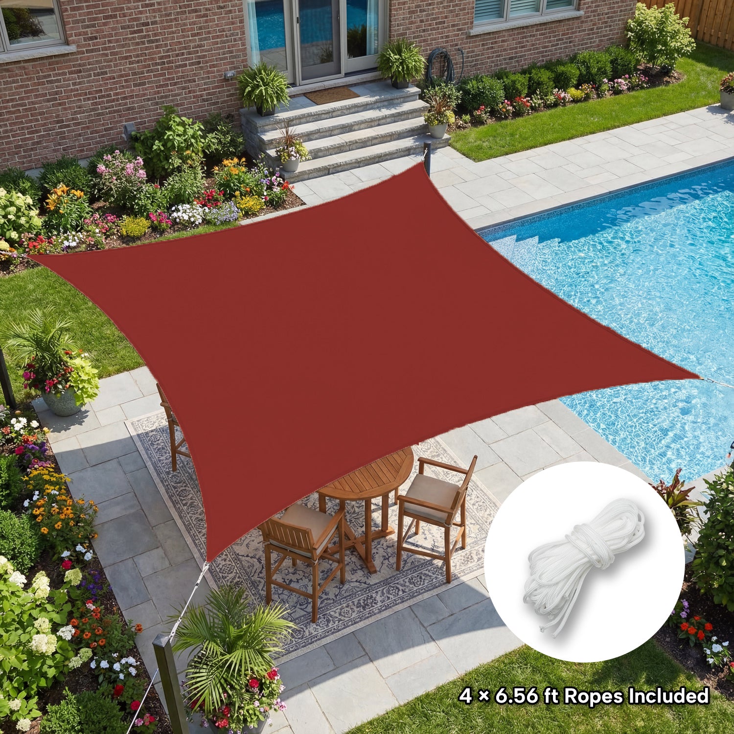 Outdoor Waterproof Rectangle Sun Shade Sail for Patio/Pool