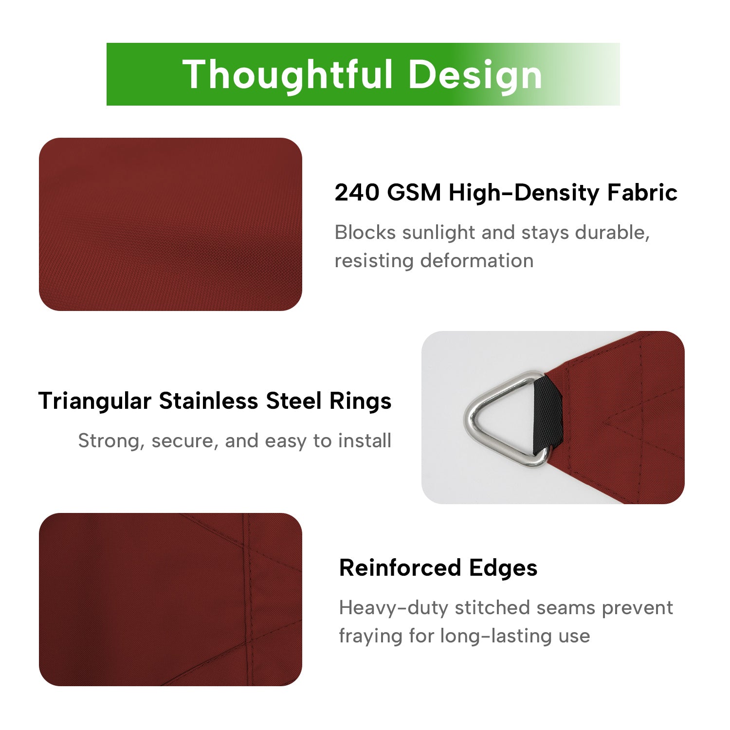 Outdoor Waterproof Rectangle Sun Shade Sail for Patio/Pool