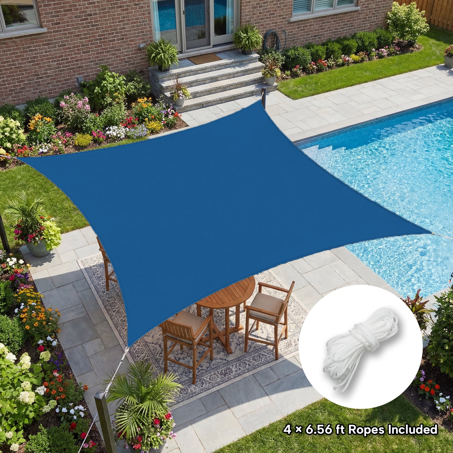 Outdoor Waterproof Rectangle Sun Shade Sail for Patio/Pool