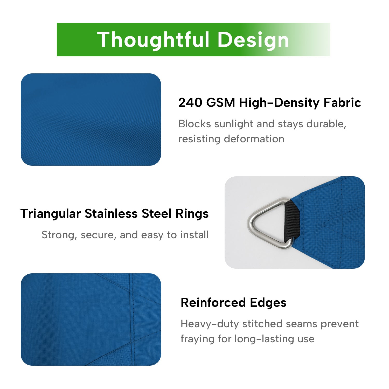 Outdoor Waterproof Rectangle Sun Shade Sail for Patio/Pool