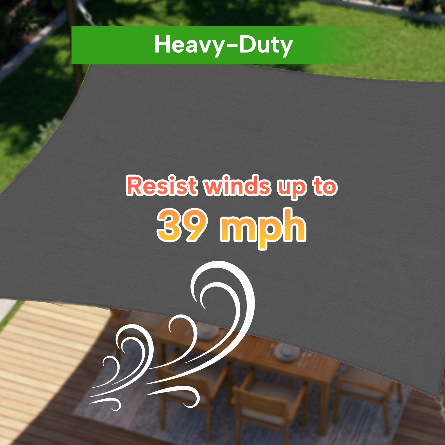 Outdoor Waterproof Rectangle Sun Shade Sail for Patio/Pool