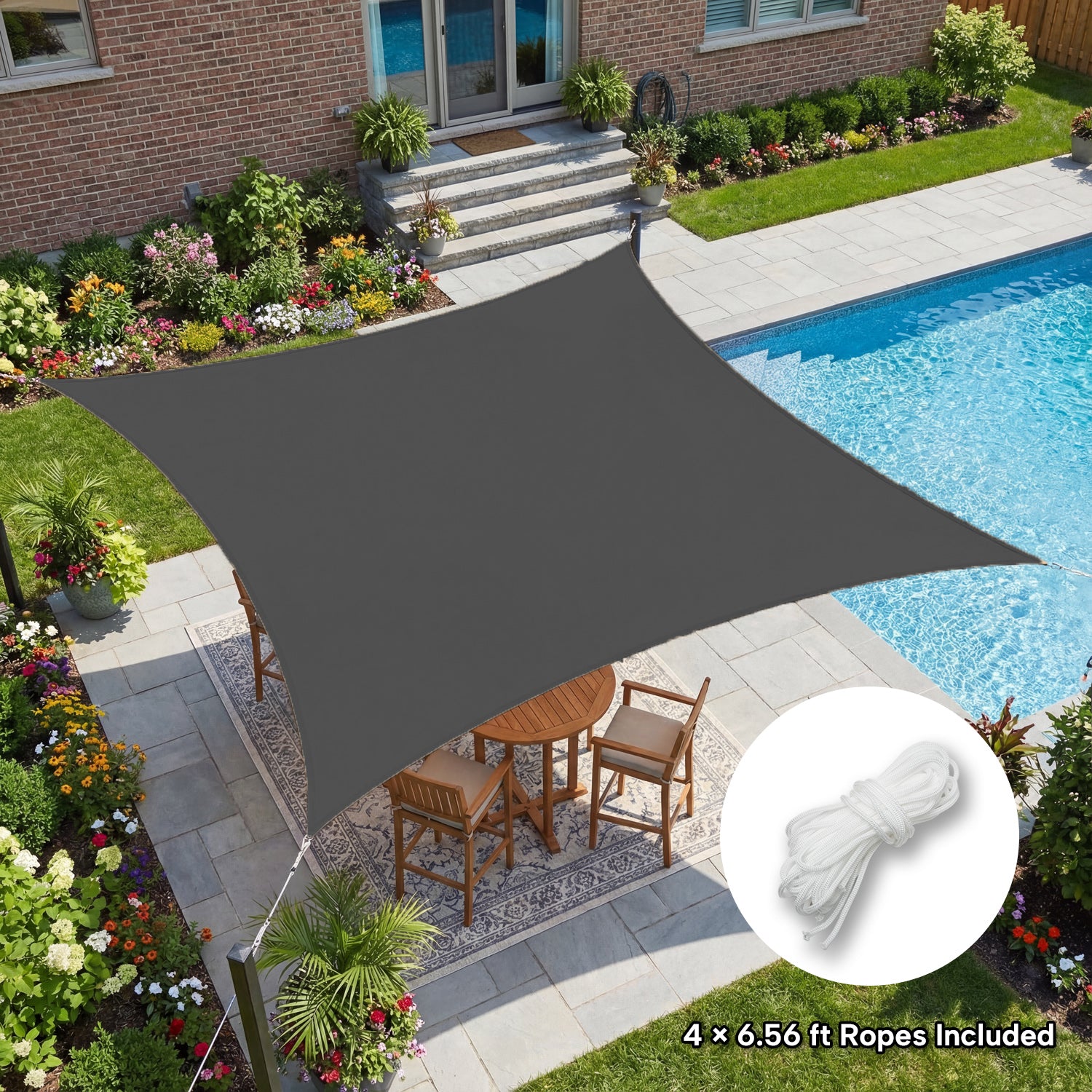 Outdoor Waterproof Rectangle Sun Shade Sail for Patio/Pool