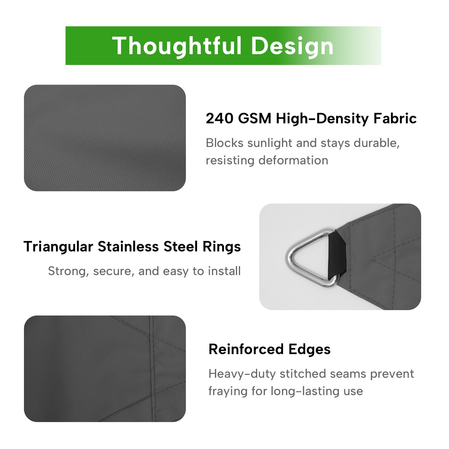 Outdoor Waterproof Rectangle Sun Shade Sail for Patio/Pool