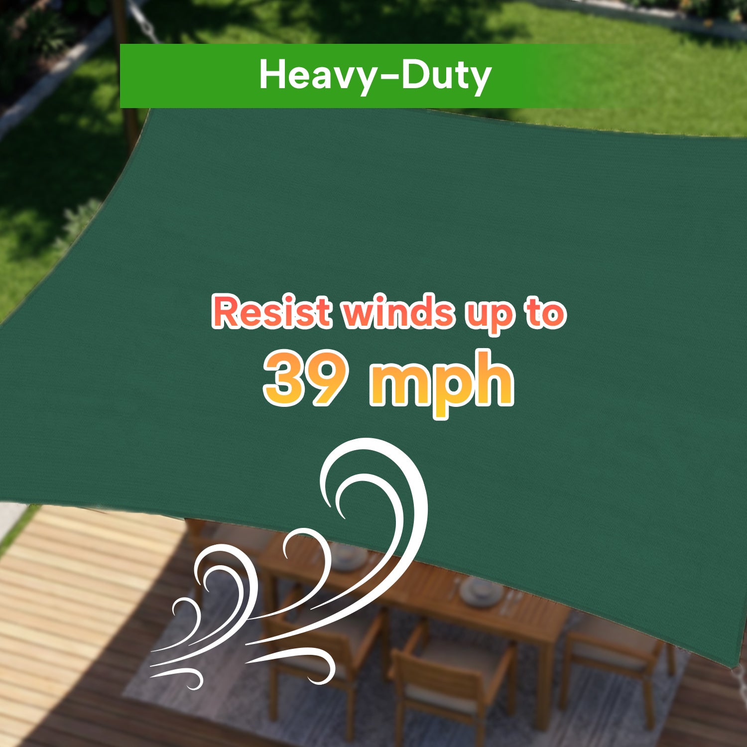 Outdoor Waterproof Rectangle Sun Shade Sail for Patio/Pool