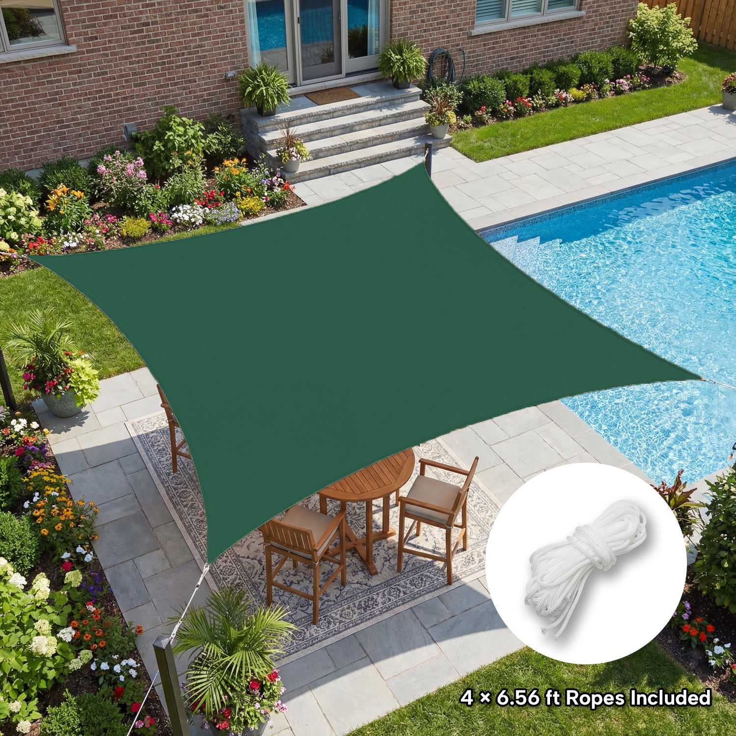 Outdoor Waterproof Rectangle Sun Shade Sail for Patio/Pool