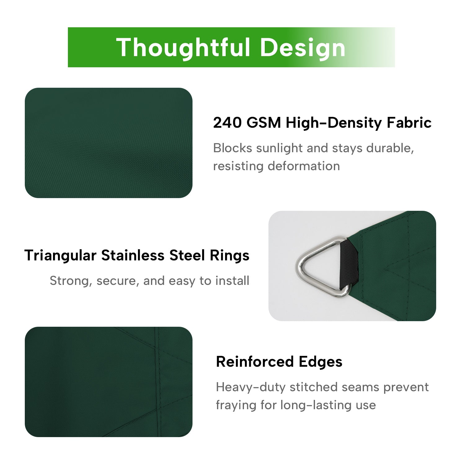 Outdoor Waterproof Rectangle Sun Shade Sail for Patio/Pool