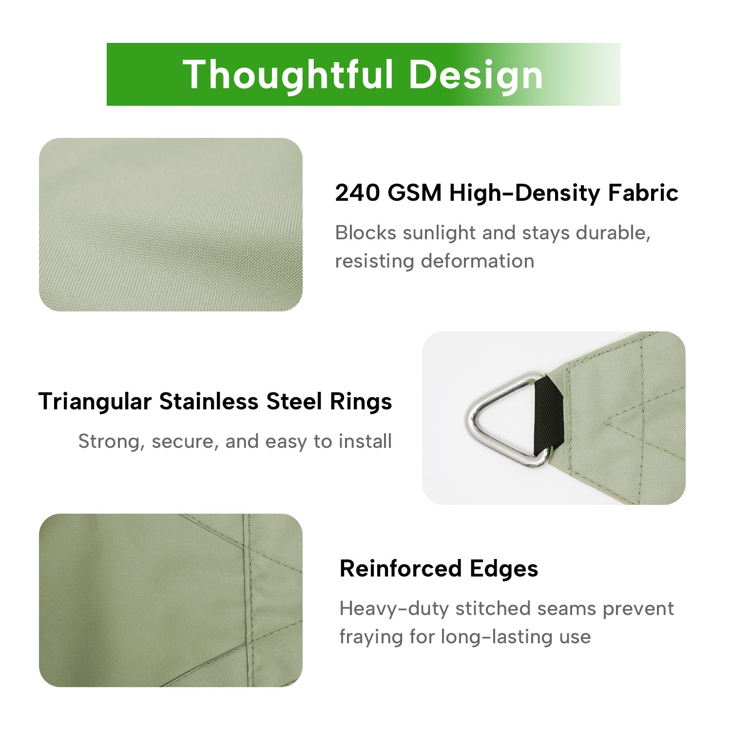 Outdoor Waterproof Rectangle Sun Shade Sail for Patio/Pool