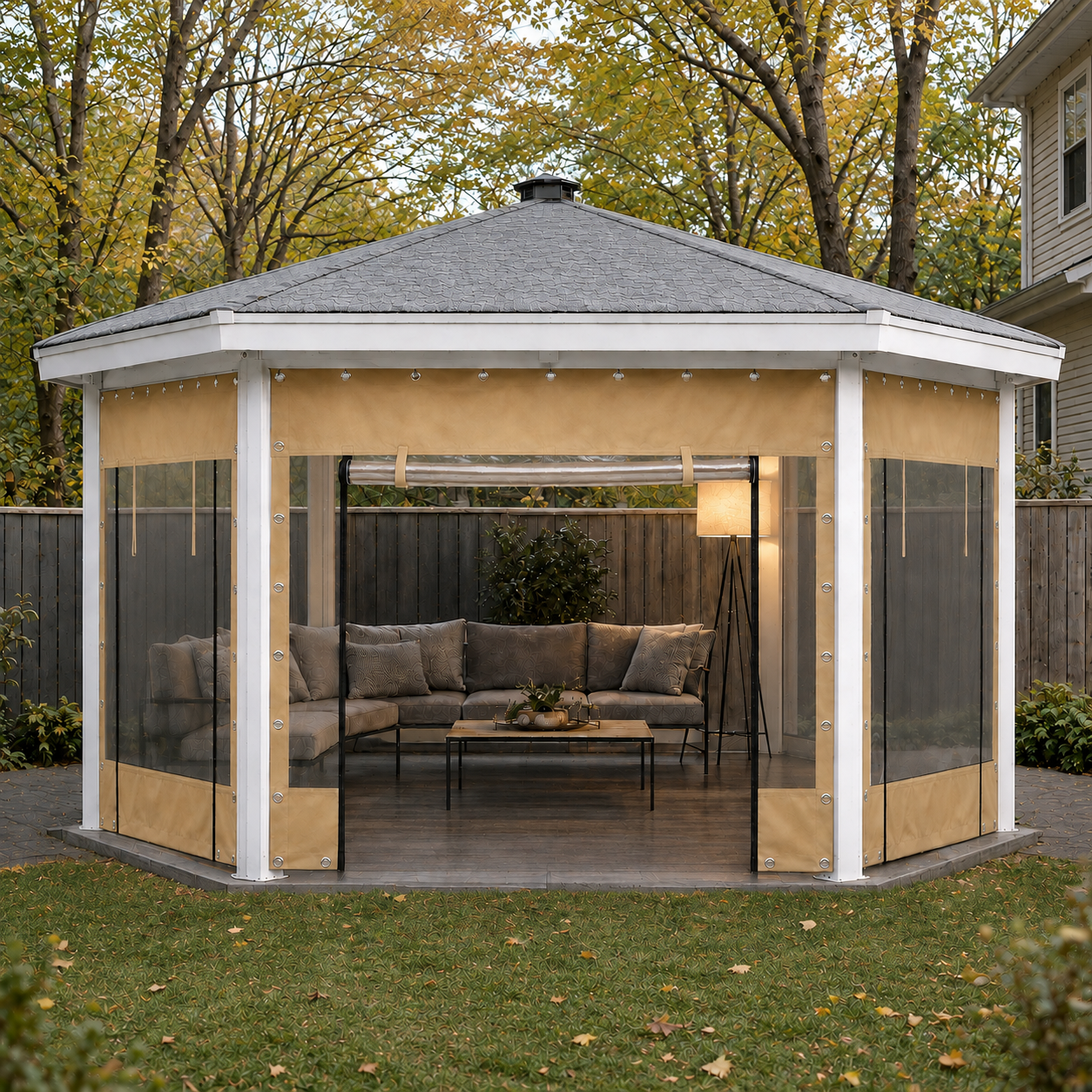 12mil Clear PVC Zipper Door Patio Enclosure Panel