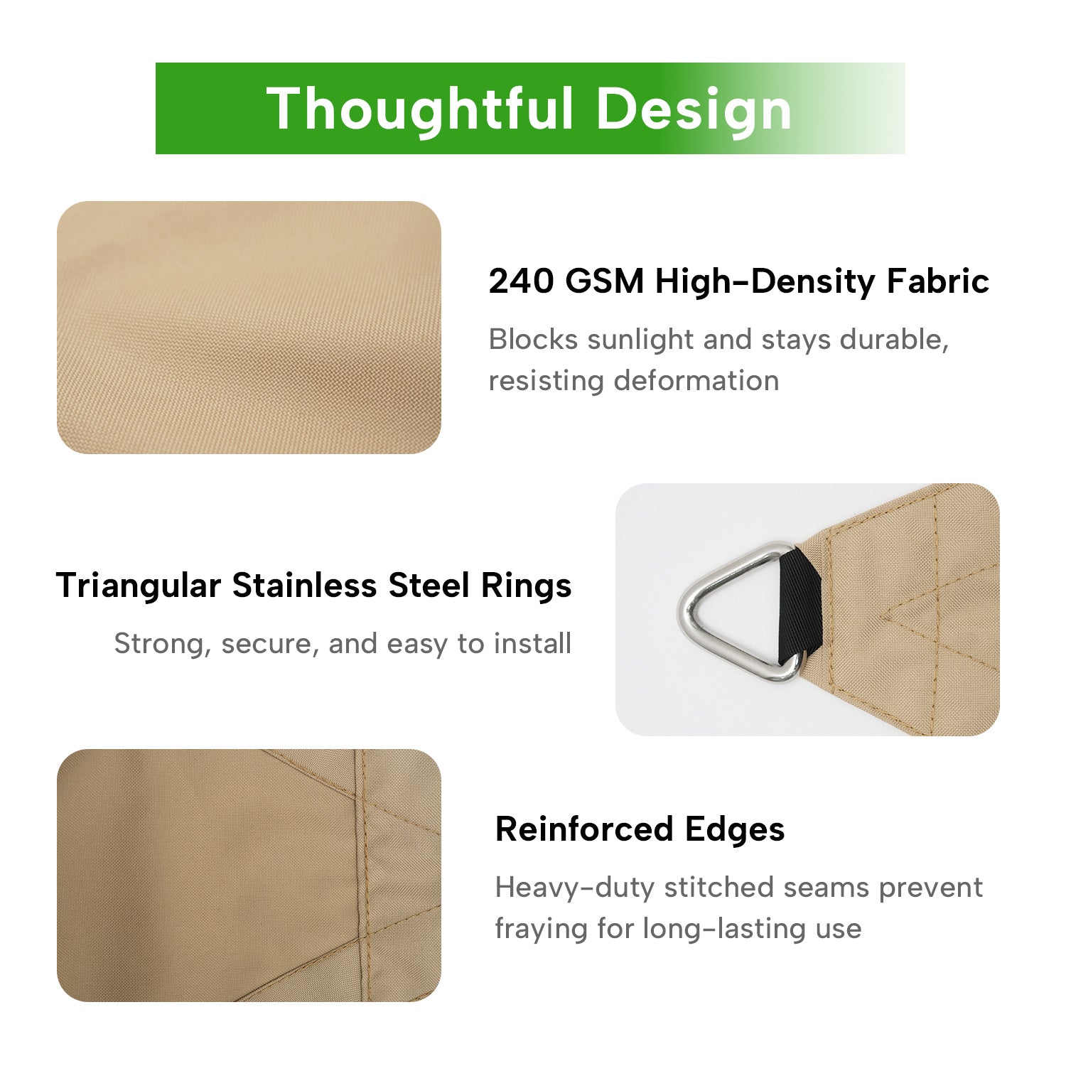 Outdoor Waterproof Rectangle Sun Shade Sail for Patio/Pool