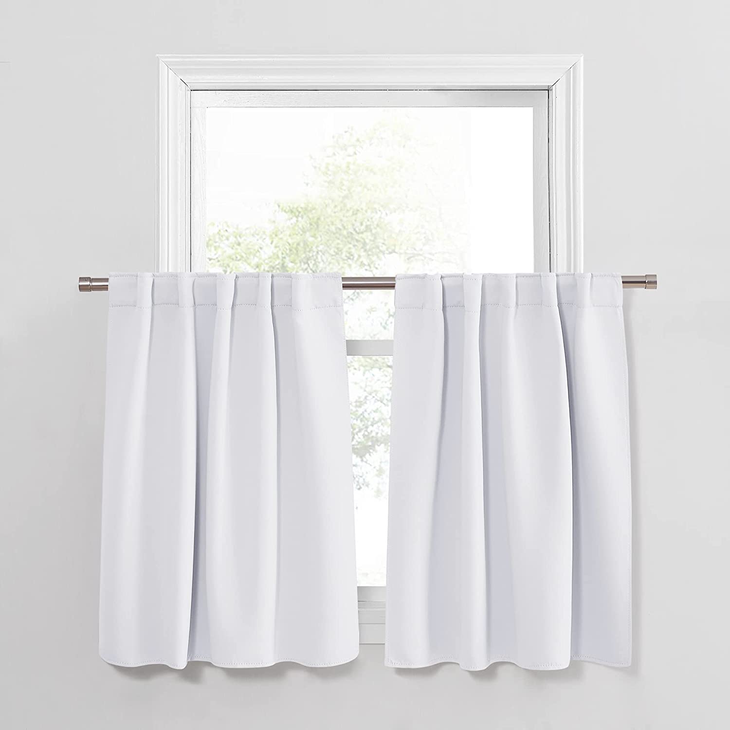 Rod Pocket & Back Tab Noise Reducing Blackout Curtains For Living Room And Bedroom  (Width: 42 Inch) 2 Panels