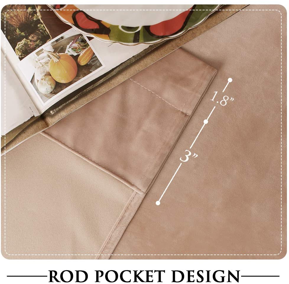 Clearance Rod Pocket Noise Reducing Luxury Blackout Velvet Curtains For Living Room, Bedroom 2 Panels
