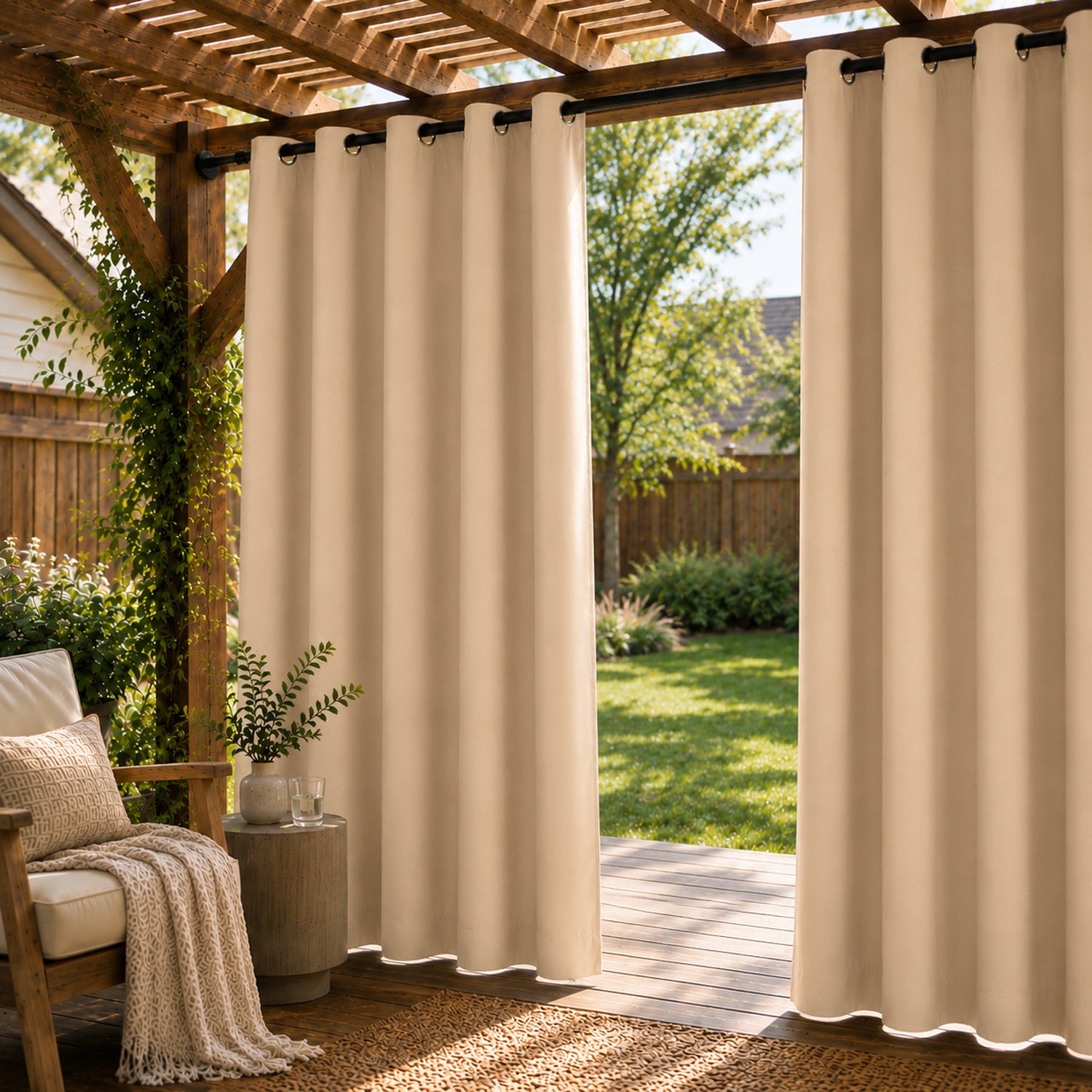 Waterproof Grommet Top Patio Outdoor Curtain 1 Panel | Outdoor Standard