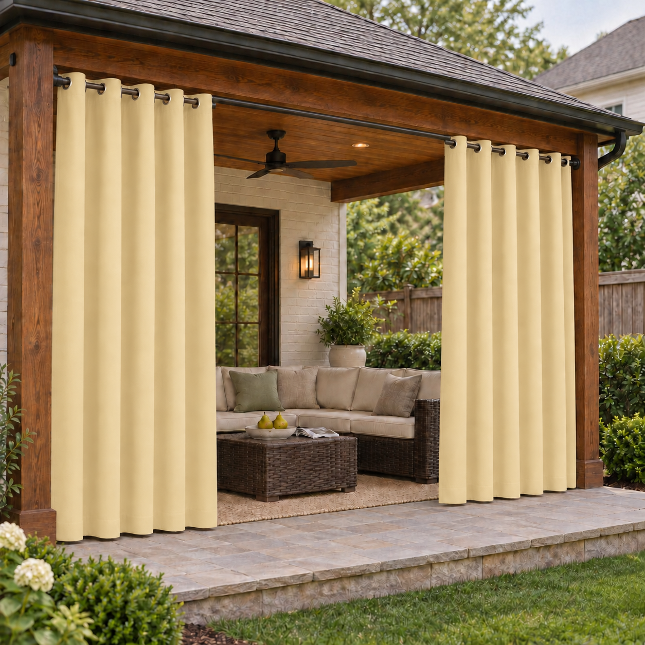 Waterproof Grommet Top Patio Outdoor Curtain 1 Panel | Outdoor Standard