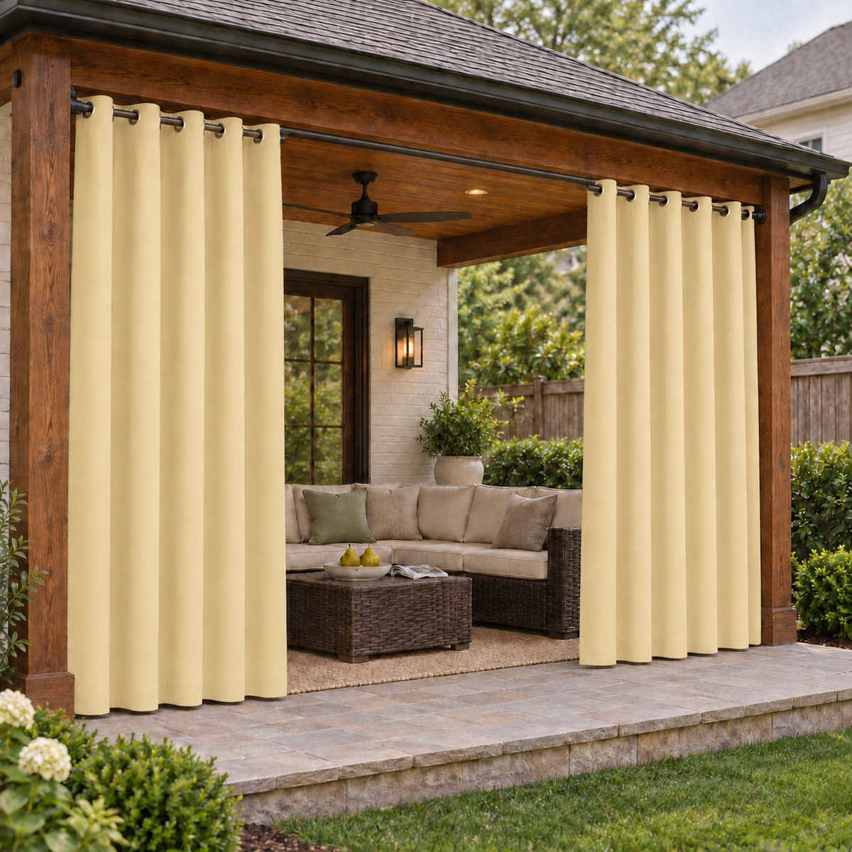 Waterproof Grommet Top Patio Outdoor Curtain 1 Panel | Outdoor Standard