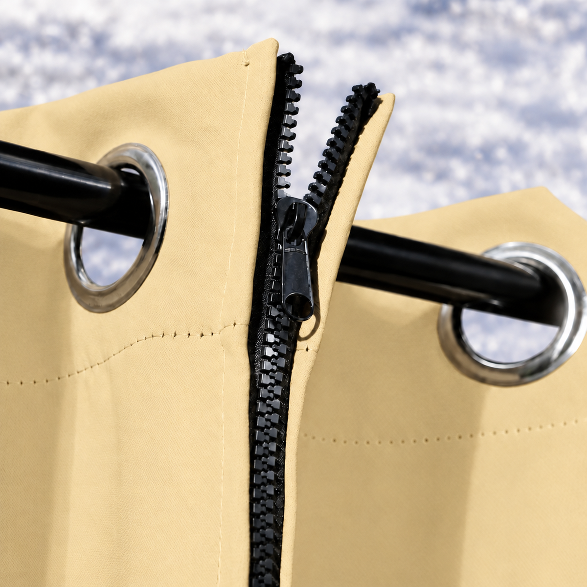 Zipper Privacy Insulated Outdoor Curtains for Winter Patio | Outdoor Standard