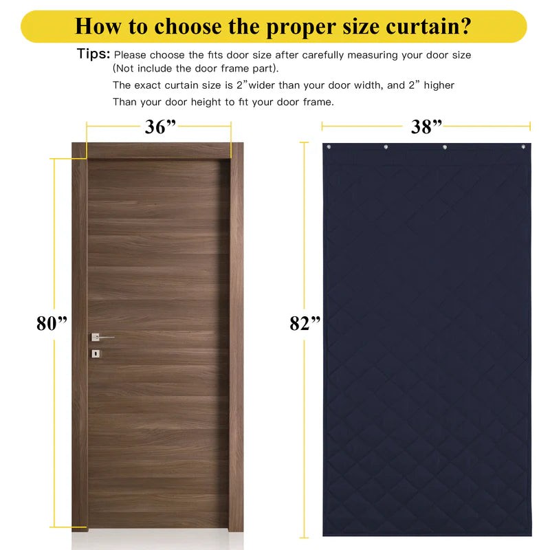 Winter Thicken Cotton Blackout Thermal Insulated Door Curtain For Living Room, Bedroom 1 Panel