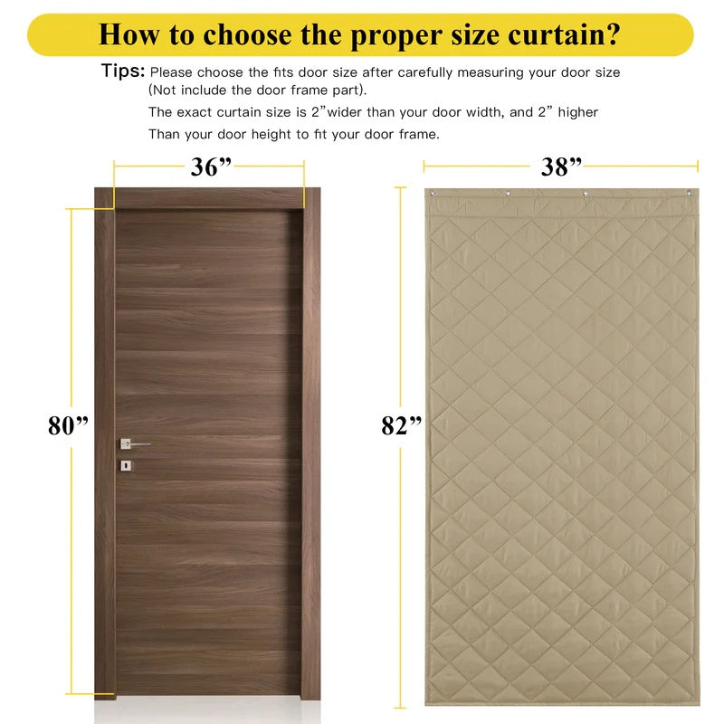 Winter Thicken Cotton Blackout Thermal Insulated Door Curtain For Living Room, Bedroom 1 Panel