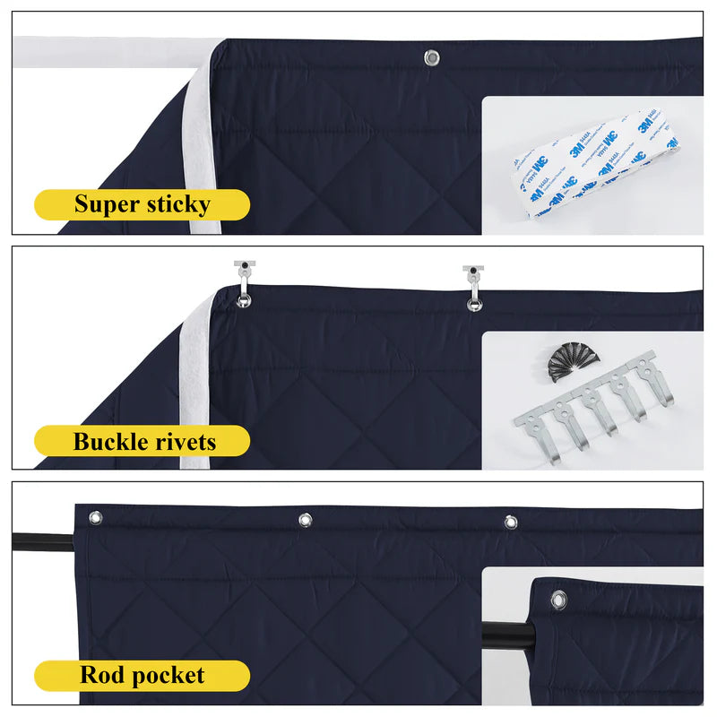 Winter Thicken Cotton Blackout Thermal Insulated Door Curtain For Living Room, Bedroom 1 Panel