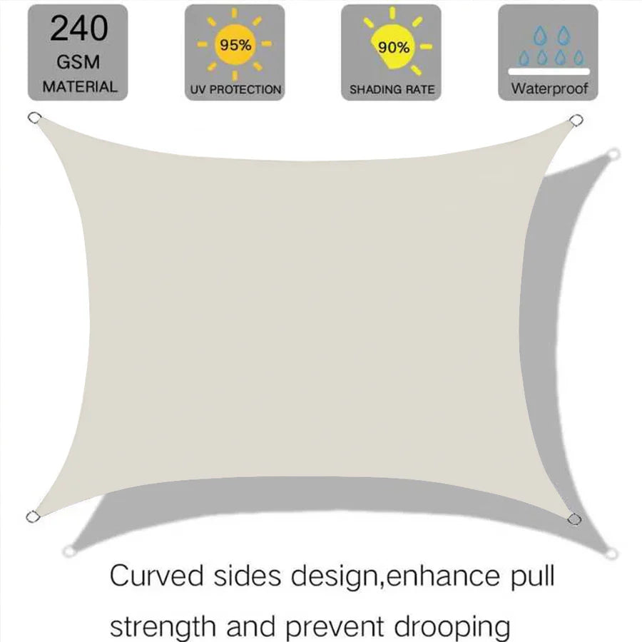 Clearance Sale Outdoor Waterproof Rectangle Sun Shade Sail for Patio/Pool