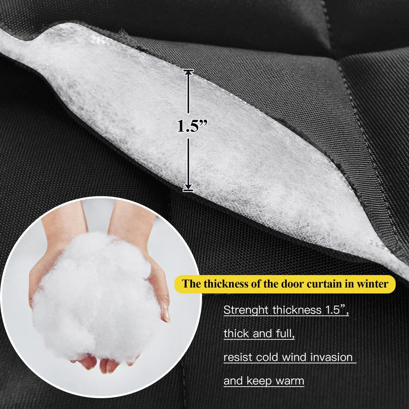Winter Thicken Cotton Blackout Thermal Insulated Door Curtain For Living Room, Bedroom 1 Panel