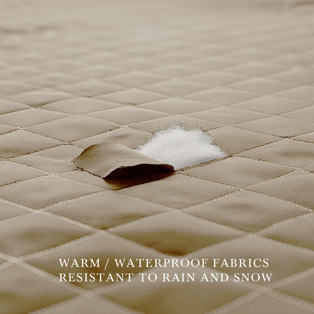 thermal tarp Custom Sized Waterproof Clear Tarps Thermal Insulated Curtain For Winter 1 Panel, Camel / W200in * L84in