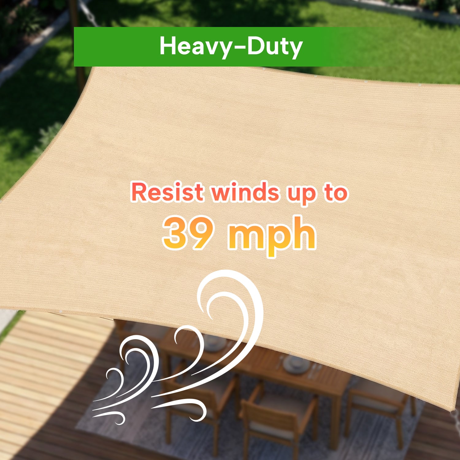 Outdoor Waterproof Rectangle Sun Shade Sail for Patio/Pool