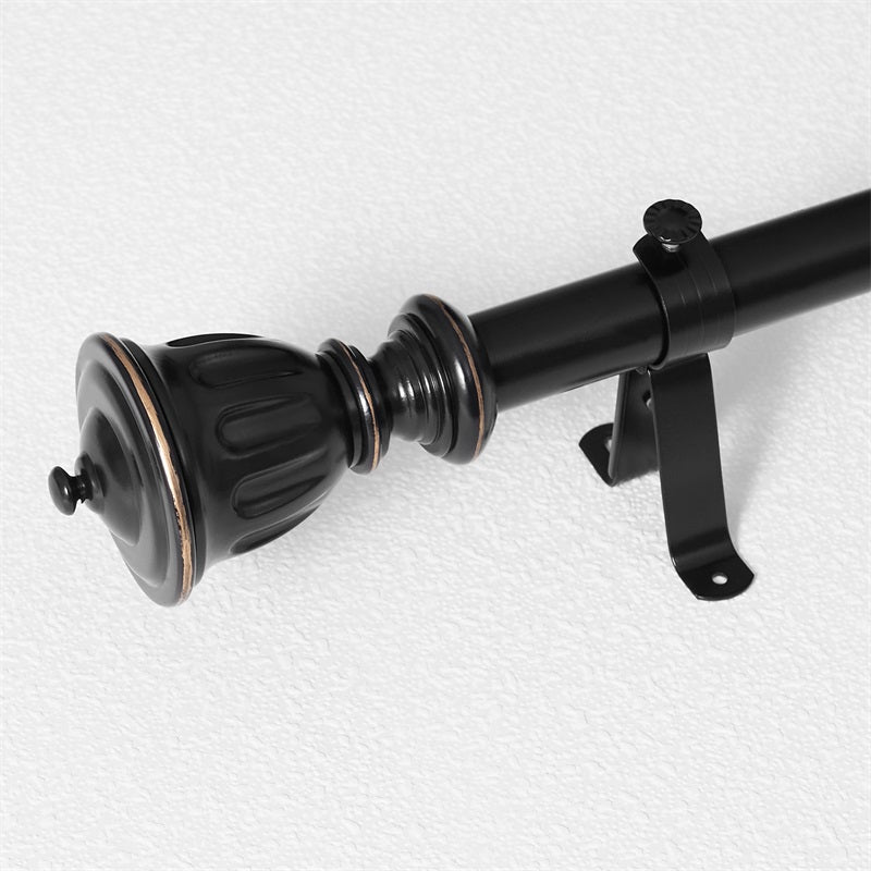 1 Inch Outdoor Curtain Rod Black Rust Resistant Window Curtain Pole 72 to 144 Inches KGORGE Store