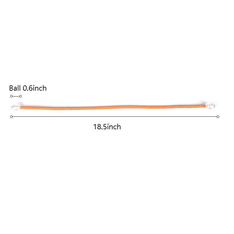 Orange pearl ball magnetic curtain tieback strap, 18.5 inches long with 0.6-inch diameter pearl balls