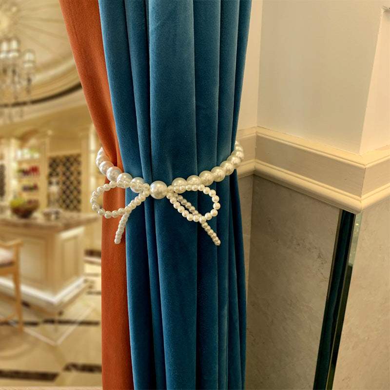 1 PC Pearl Bow Curtain Tiebacks Magnetic Curtain Rope for Bedroom Living Room KGORGE Store