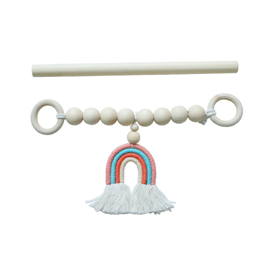 1 Pc Handwoven Rainbow Tassel Wood Beads Curtain Tiebacks KGORGE Store