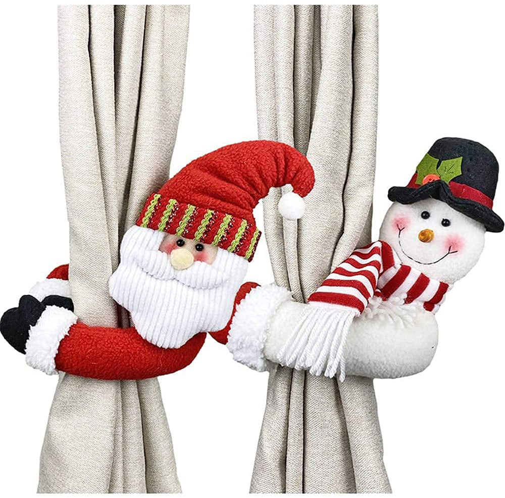 1Pc Christmas Santa Claus Snowman Curtain Tiebacks Curtain Buckle Holdbacks KGORGE Store