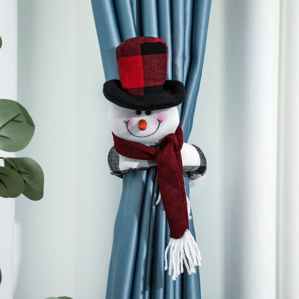 1Pc Christmas Snowman Santa Claus Doll Curtain Tiebacks Xmas Decor KGORGE Store