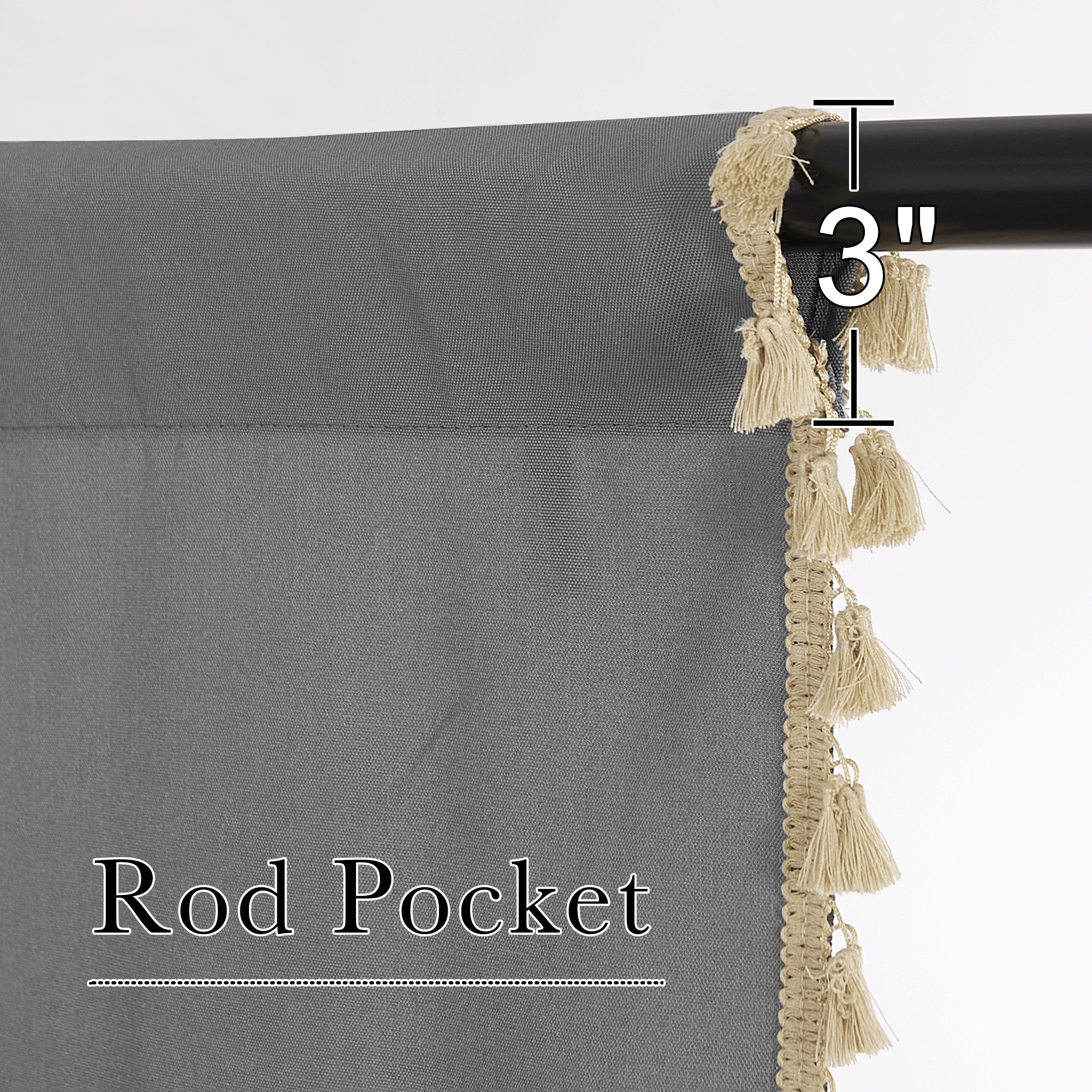 2 Panels Modern Rod Pocket Polyester Cafe Curtains with Tassels 2 Panels KGORGE Store