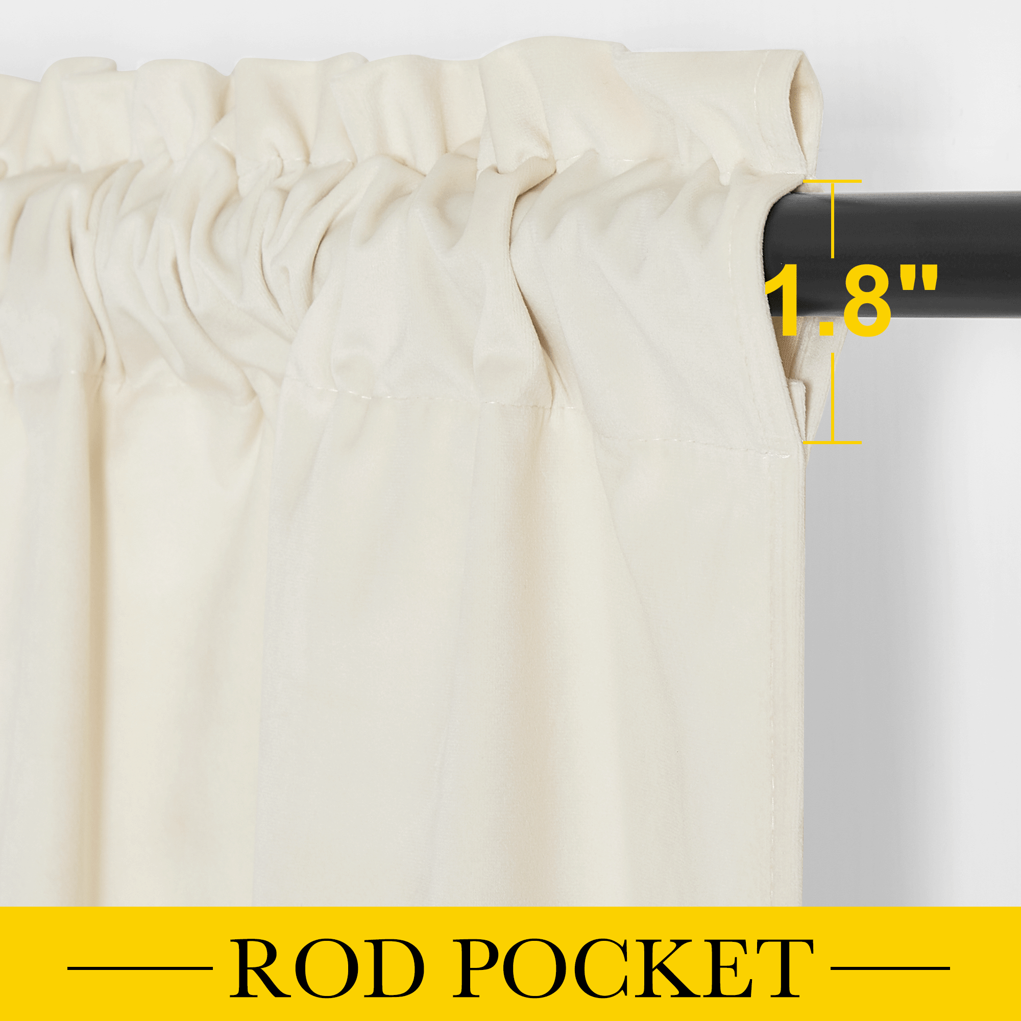 2 Panels Modern Rod Pocket Velvet Blackout Valance For Kitchen And Living Room KGORGE Store