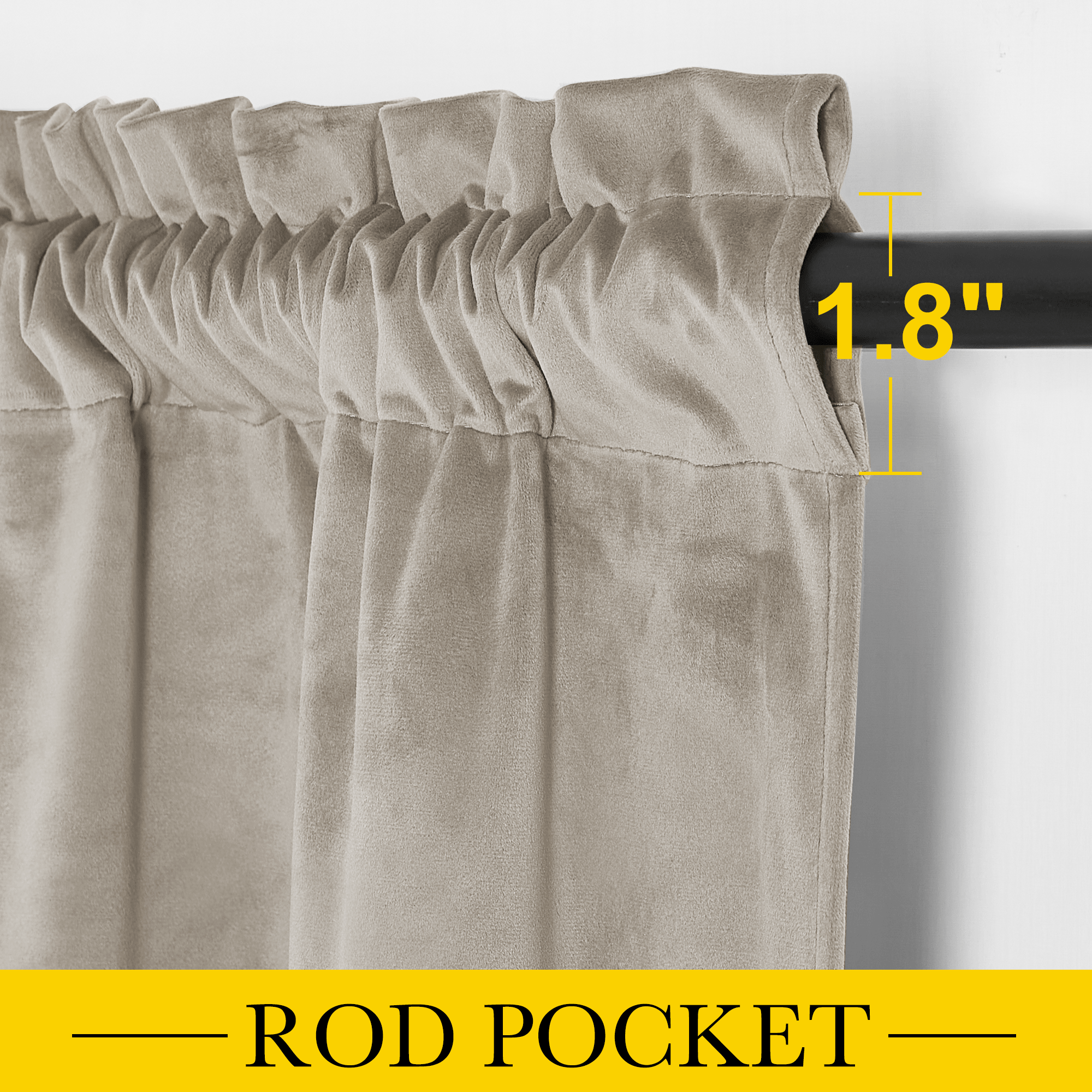 2 Panels Modern Rod Pocket Velvet Blackout Valance For Kitchen And Living Room KGORGE Store