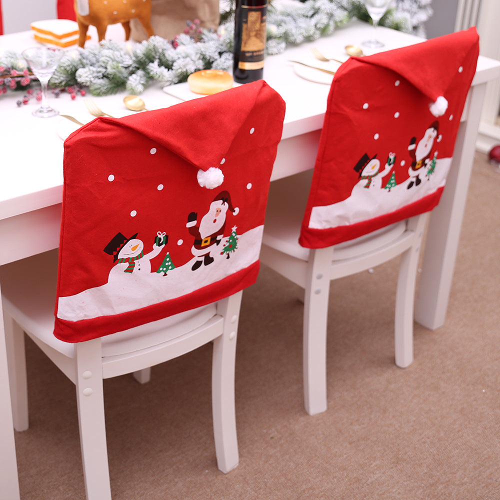 2Pcs Christmas Back Chair Covers Santa Gnome Snowman Covers for Home, Kitchen, Dining Room Decor KGORGE Store
