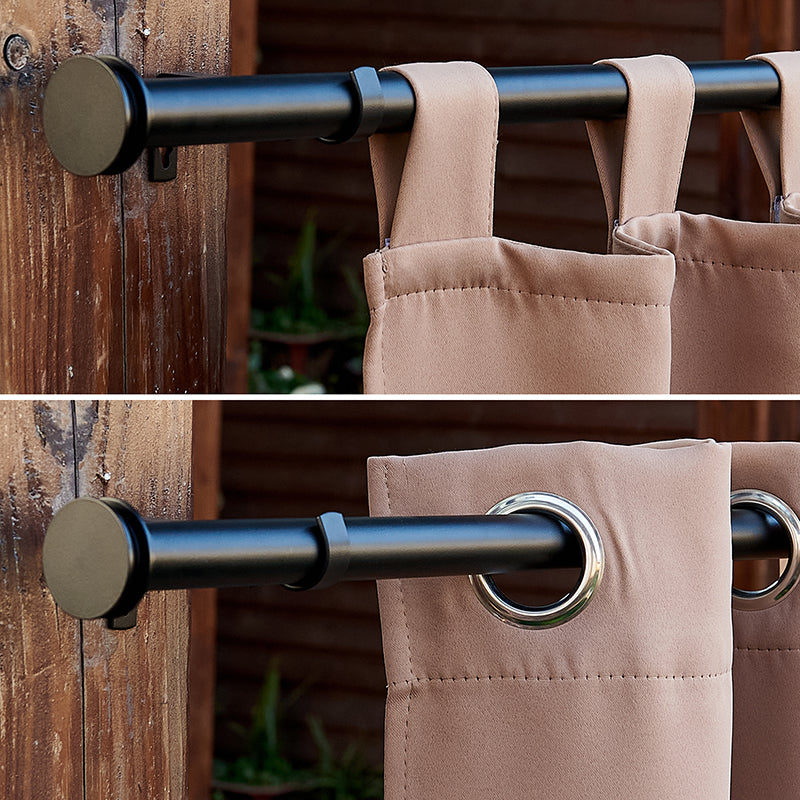 Black Waterproof & Rain Resistant Rust Resistant Outdoor Curtain Rod 72 to 168 Inches KGORGE Store