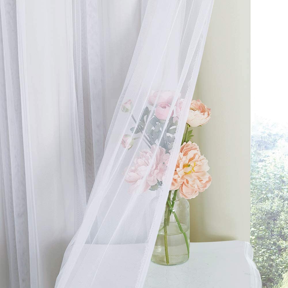 Blackout Curtains With Sheer Voile Curtain Overlay 2 Panels – KGORGE Store