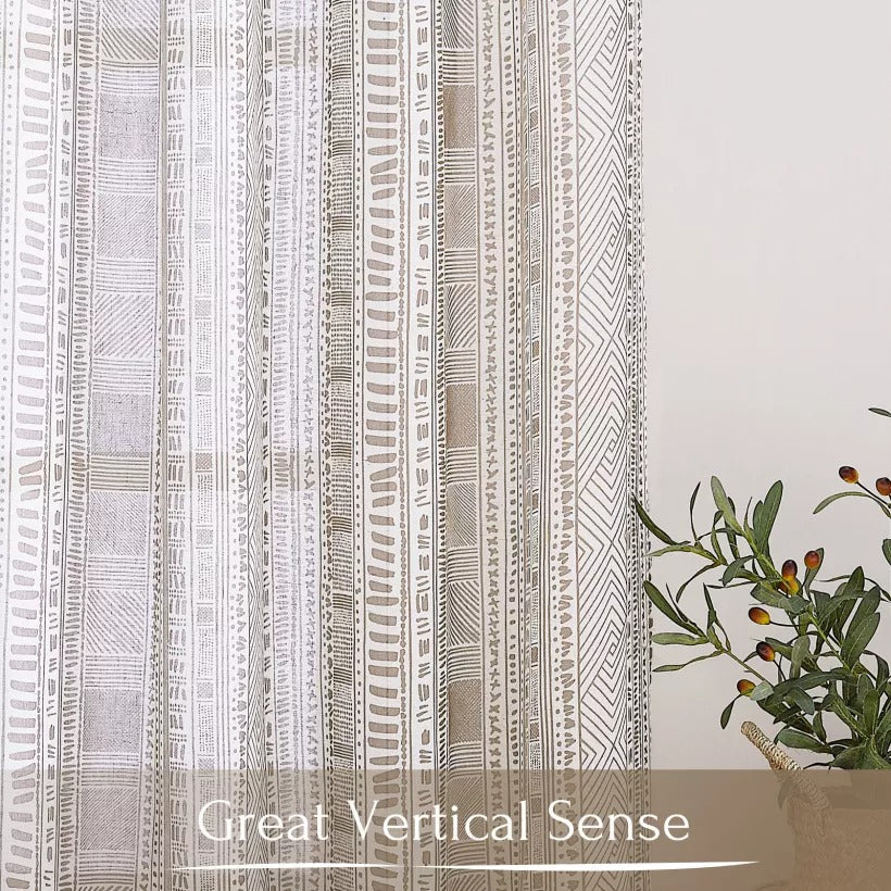 Bohemian Print Grommet Privacy Outdoor Sheer Curtains For Patio 1 Panel KGORGE Store