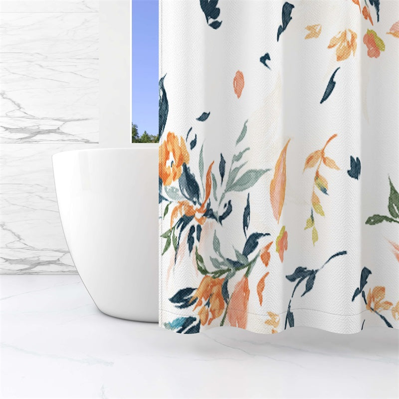 Bright Floral Shower Curtain 1 Panel KGORGE Store