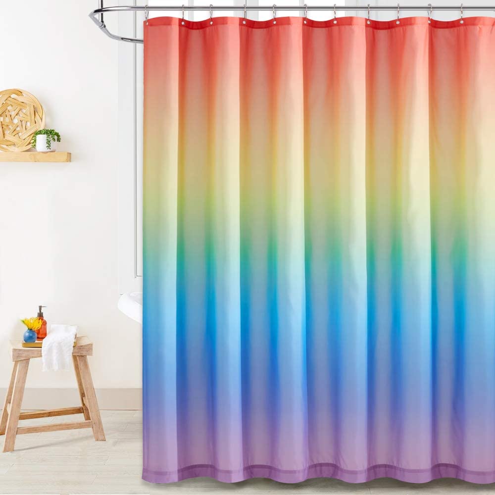 Bright Ombre Rainbow Shower Curtain KGORGE Store