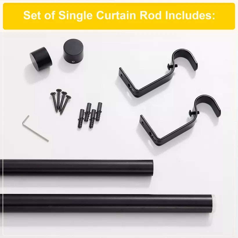 Brushed Finial Outdoor Curtain Rod KGORGE Store