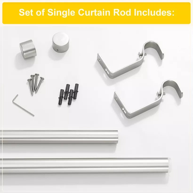 Brushed Finial Outdoor Curtain Rod KGORGE Store